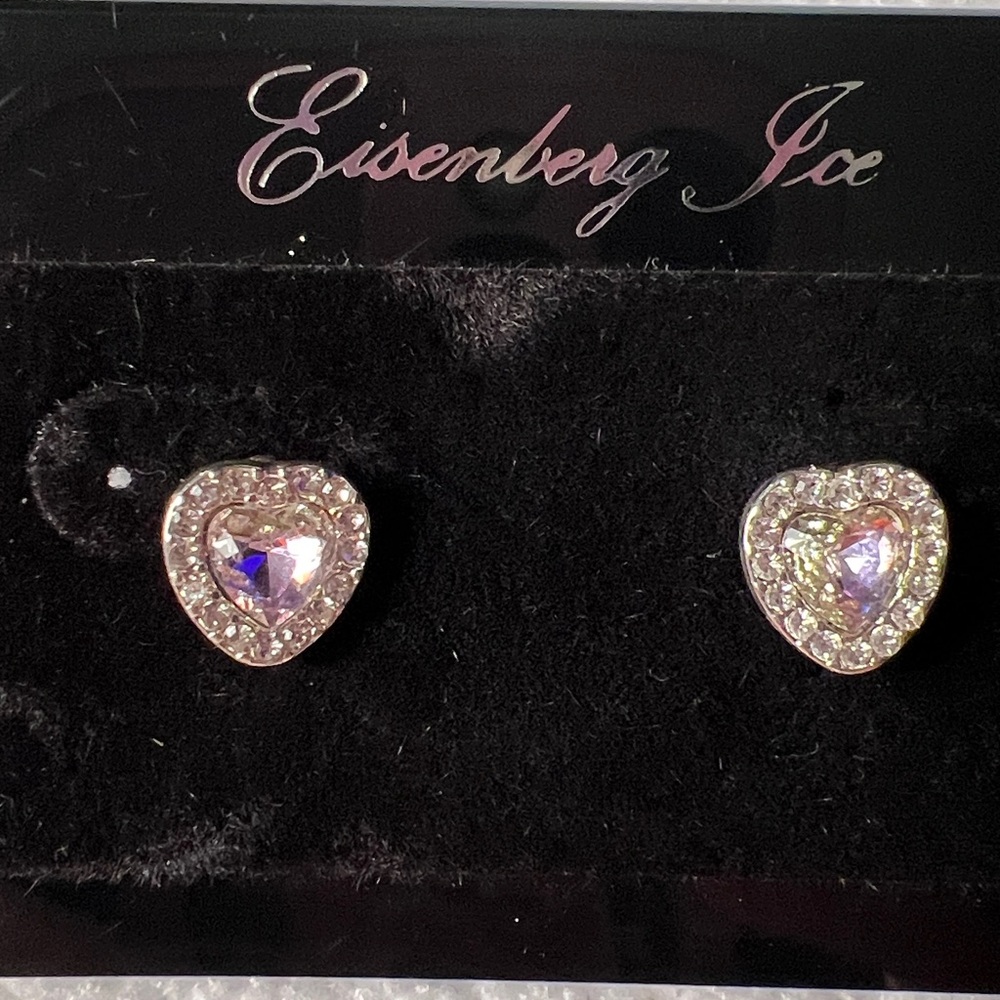 3/$18 Eisenberg Ice Silver Heart Earrings Lot 476